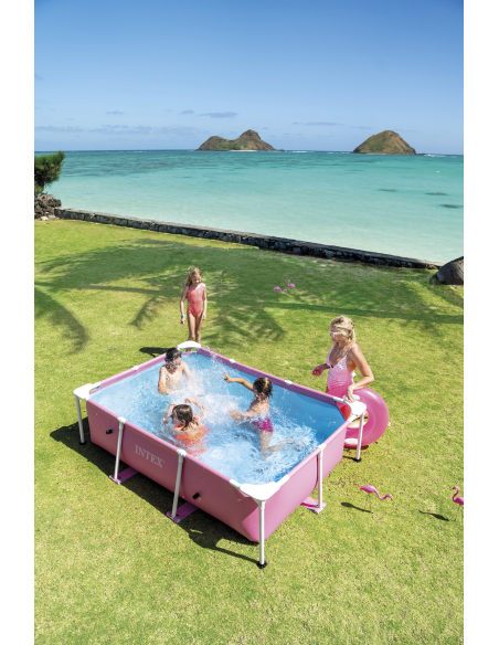 Πισινα Intex Pink Rectangular Frame Pool 220x150χ60cm