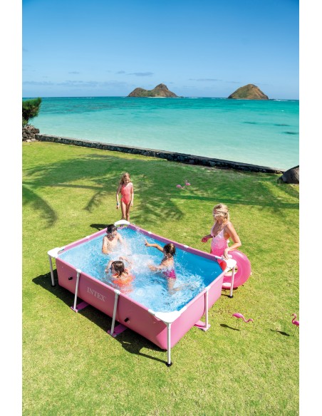 Πισινα Intex Pink Rectangular Frame Pool 220x150χ60cm
