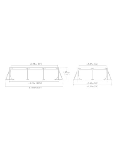 Πισινα Intex Pink Rectangular Frame Pool 220x150χ60cm