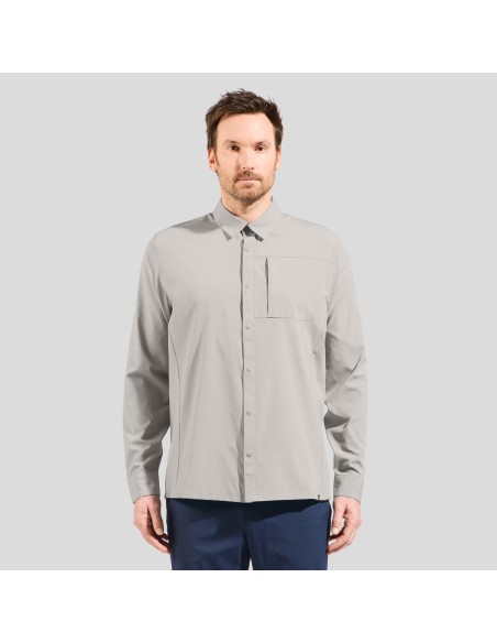 Ανδρικό πουκάμισο Odlo The Hyper Contrast long sleeve hiking shirt - Silver Cloud