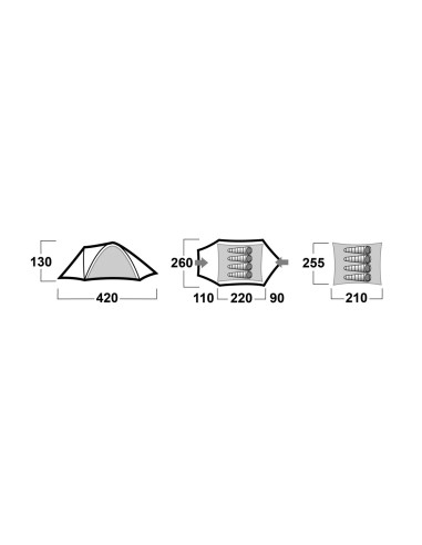 Σκηνή Husky Backpacking Tent Bizon 4 Plus 4 prs Green