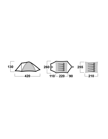 Σκηνή Husky Backpacking Tent Bizon 4 Plus 4 prs Green