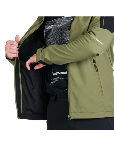 Men's outdoor softshell jacket North Finder Giolio olive