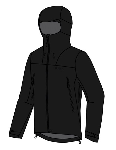 Ανδρικό Αδιάβροχο Jacket Rab Kangri GTX Black