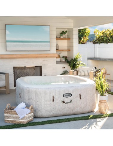 Intex Chevron Deluxe Square Bubble Spa Set (4 ατόμων)