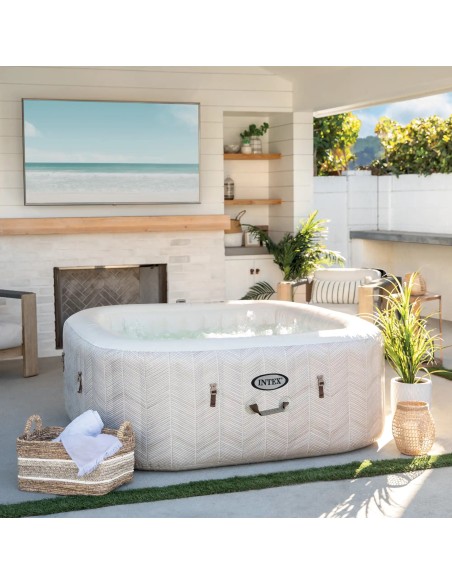 Intex Chevron Deluxe Square Bubble Spa Set (4 ατόμων)