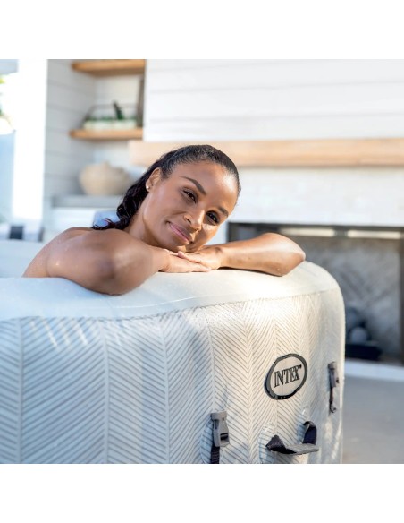 Intex Chevron Deluxe Square Bubble Spa Set (4 ατόμων)