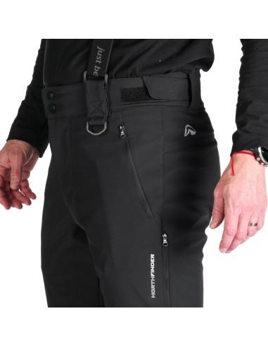 Men's Ski softshell pants pants North Finder Erastus Black