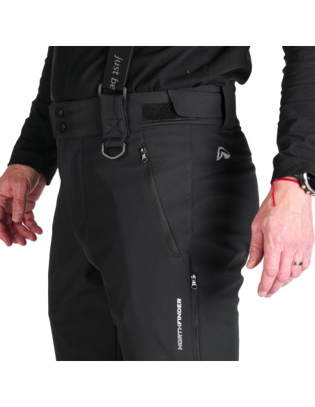 Men's Ski softshell pants pants North Finder Erastus Black