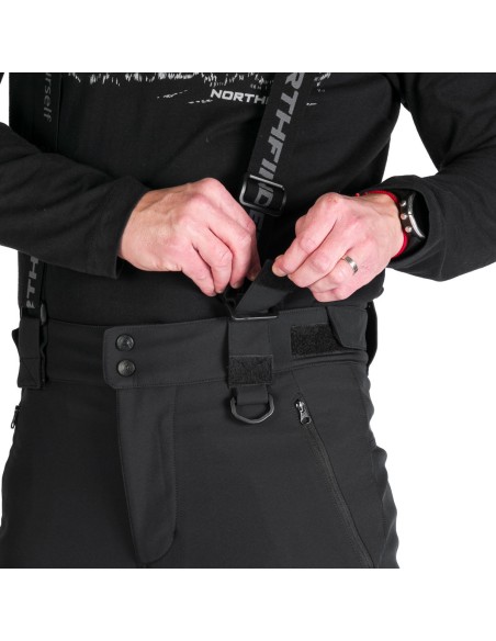 Men's Ski softshell pants pants North Finder Erastus Black