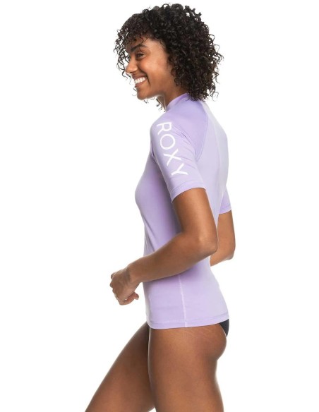 Lycra Roxy Whole Hearted - Short Sleeve Rash Vest Heather Rose