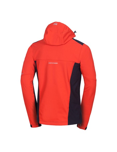 Men's Outdoor hoody softshell jacket 3L Morris Red-Black