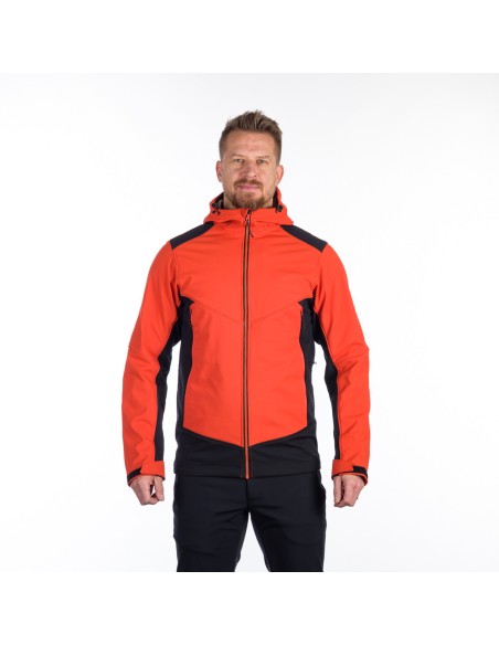 Men's Outdoor hoody softshell jacket 3L Morris Red-Black