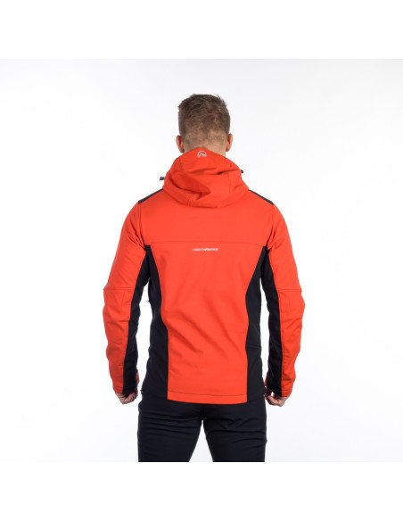 Men's Outdoor hoody softshell jacket 3L Morris Red-Black