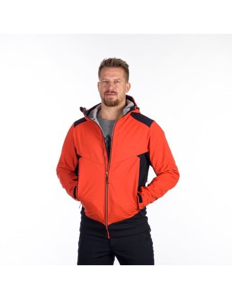 Men's Outdoor hoody softshell jacket 3L Morris Red-Black