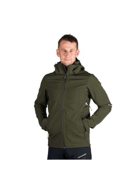 Men's travel softshell softshell jacket 3L Antoni Dark Green