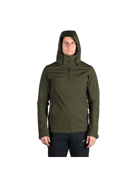 Men's travel softshell softshell jacket 3L Antoni Dark Green