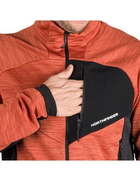 Men's trekking melange sweater Juliste Brick - Black