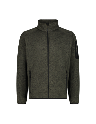 Ανδρικό knit-tech fleece Jacket CMP Olive - Nero