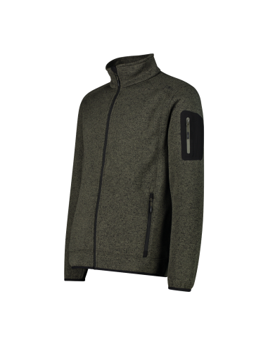 Ανδρικό knit-tech fleece Jacket CMP Olive - Nero