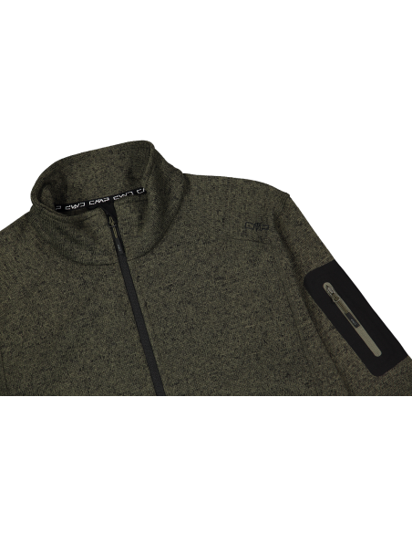 Ανδρικό knit-tech fleece Jacket CMP Olive - Nero