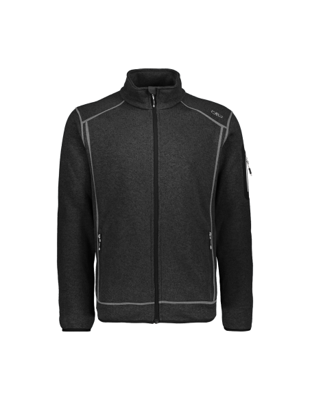 Ανδρικό knit-tech fleece Jacket CMP Nero - Glacier