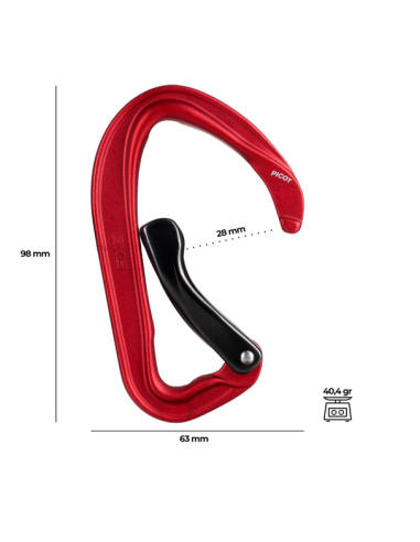 Καραμπίνερ Απλό Fixe Climbing Picot Curve Red