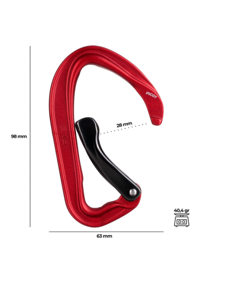Καραμπίνερ Απλό Fixe Climbing Picot Curve Red