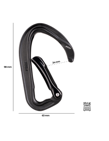 Καραμπίνερ Απλό Fixe Climbing Picot Straight Black