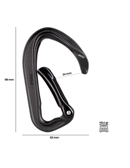 Καραμπίνερ Απλό Fixe Climbing Picot Straight Black