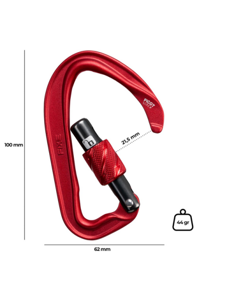 Καραμπίνερ Fixe Climbing Picot Screw Red